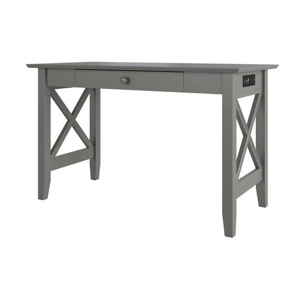 Atlantic Furniture Atlantic Furniture AH12249 24 x 48 x 29.38 in. Lexi Desk with Drawer & Charger; Grey AH12249